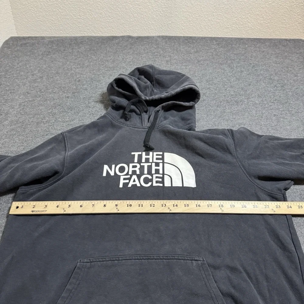 The North Face Mens Logo‎ Spellout Hoodie Faded Black Size L Grunge Outdoor Camp